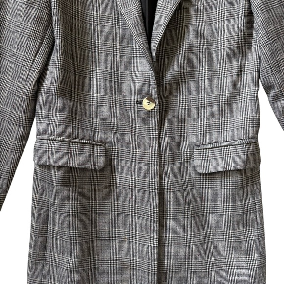 Free people X Saylor Susie Plaid Blazer Grey Check Size Small - Picture 6 of 13